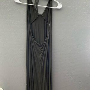 Open back maxi olive green dress